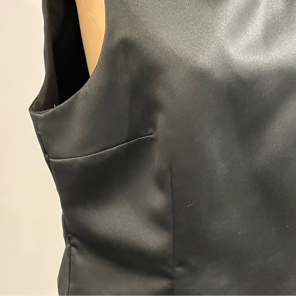 Nicole Miller blouse sleeveless satin cropped black size 16 - Picture 10 of 11